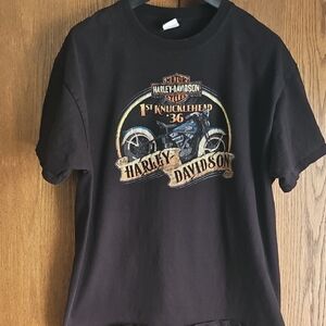 Harley-Davidson Black Tee with Vintage Motorcycle Graphic